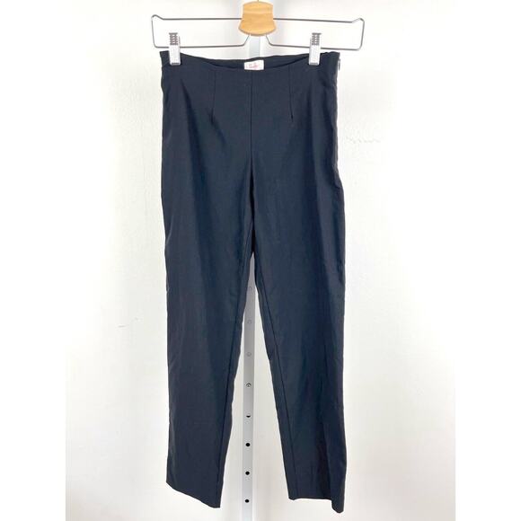 PERSIFOR 2 Flat Front Side Zip Pants Slim Leg Cropped Slit Hem Stretch USA Black - Picture 1 of 6